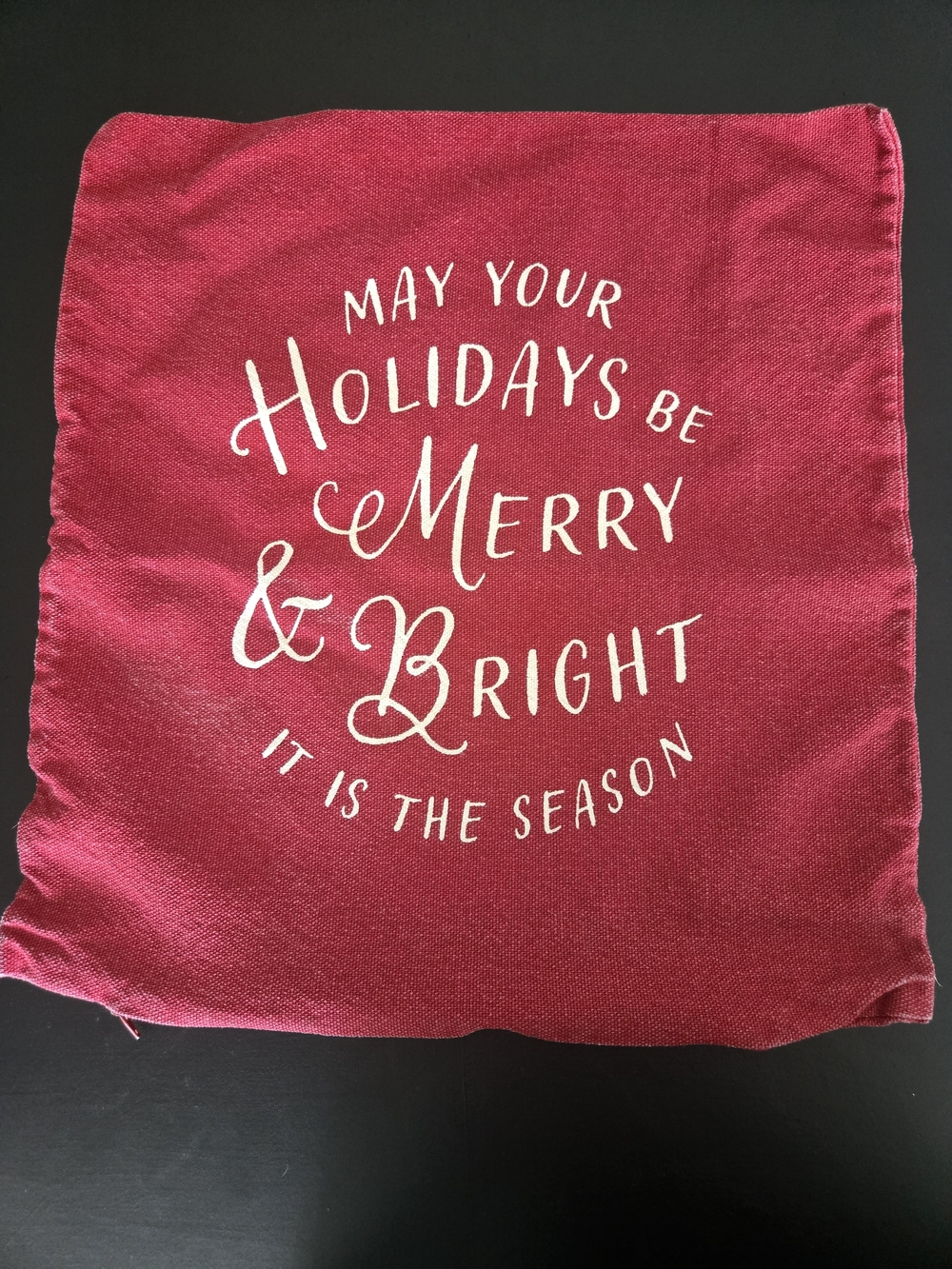 Red Holiday Throw Pillow Cover - Merry & Bright